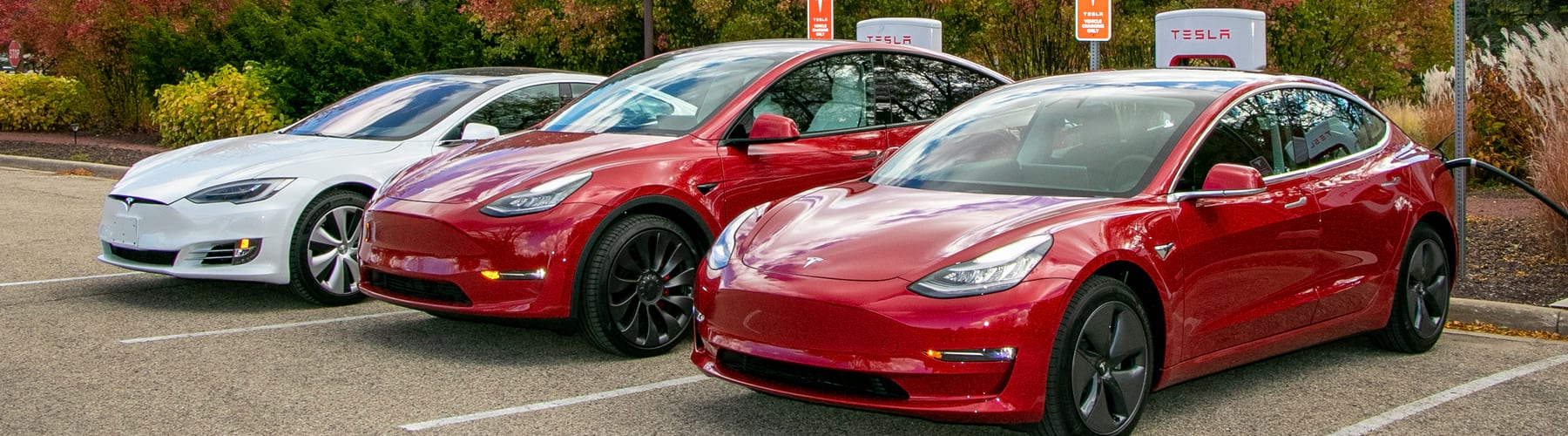 3 Tesla cars